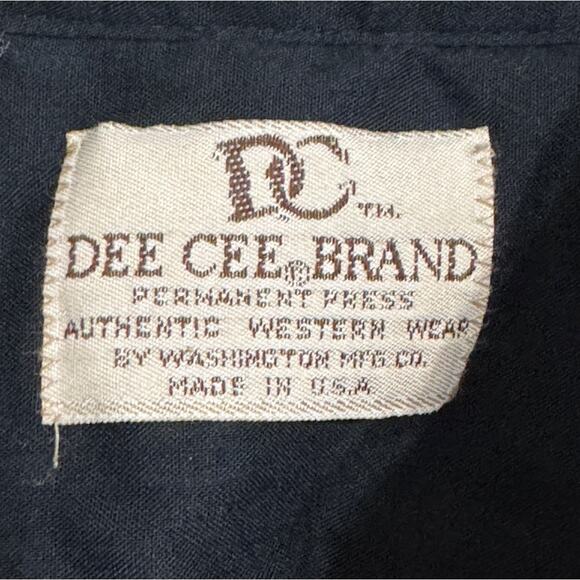 Vintage 80s Dee Cee Brand Black Western Shirt Red Embroidery Size L - Picture 6 of 7